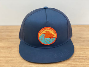 Adult ||| Flat Bill Trucker Hat ||| Manhattan Beach - Local Stripes