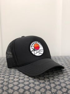 Adult ||| Trucker Hat ||| Manhattan Beach Rainbow Sun - Local Stripes